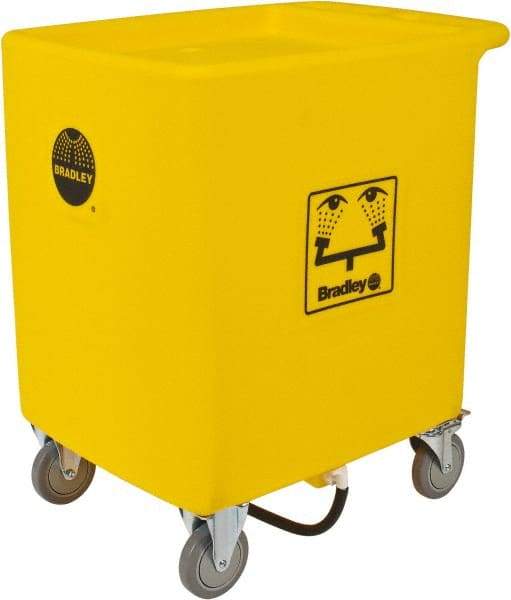 Bradley - 56 Gallon Eye Wash Station Waste Cart - Compatable with Bradley Portable Eye Wash Station S19-921, Includes 2 Clearly Marked Eye Wash Signs - Apex Tool & Supply