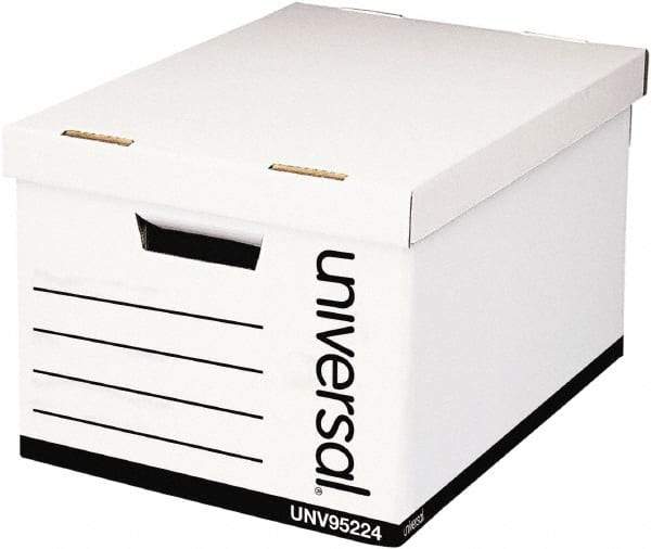 Universal One - 1 Compartment, 28-1/4" Wide x 16-1/2" High x 10" Deep, Storage Box - Corrugated Fiberboard, White - Apex Tool & Supply