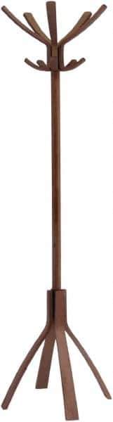 Alba - 10 Hooks, 21-21/32" Long x 21-21/32" Deep, Wood Floor Rack - 69-21/64" High - Apex Tool & Supply