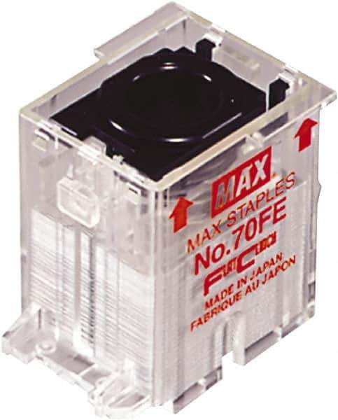 MAX - 5/16" Leg Length, Galvanized Steel Staples-Cartridge - 70 Sheet Capacity, For Use with EH-70F Flat-Clinch Electric Staplers - Apex Tool & Supply