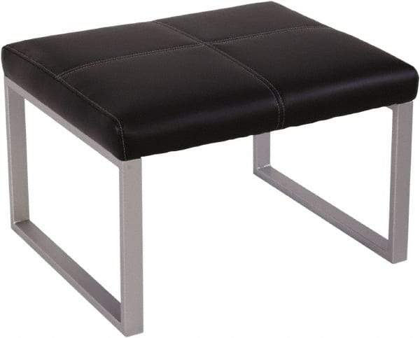 ALERA - 26-3/8" Wide, 17-3/8" High Cube Ottoman - Black/Silver - Apex Tool & Supply