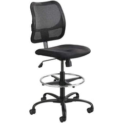 Safco - 23 to 33" High Extended Height Chair - 25" Wide x 25" Deep, 100% Polyester Seat, Black - Apex Tool & Supply