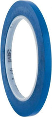 3M - Blue Solid Color Vinyl Tape - 1/4" Wide x 108' Long x 5.2 mil Thick, General Traffic - Apex Tool & Supply