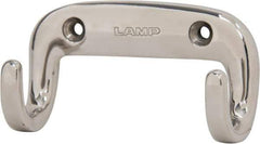 Sugatsune - 3-5/32" Wide x 1-3/4" High x 13/64" Thick, Dbl. Wall Hook - 1-1/4" Projection, Polished - Apex Tool & Supply