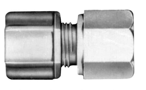 Made in USA - 5/16" Tube OD, Kynar Plastic Compression Tube Female Connector - 1/4 NPT Pipe, 275°F Max, Plastic Grip - Apex Tool & Supply