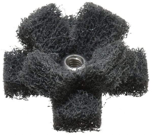 Standard Abrasives - 1-1/2" Diam Medium Density Cross Buff - 2 Plys, 8-32 Thread, Very Fine Grade, 20,000 Max RPM - Apex Tool & Supply