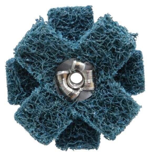 Standard Abrasives - 1-1/2" Diam Medium Density Cross Buff - 3 Plys, 8-32 Thread, Medium Grade, 20,000 Max RPM - Apex Tool & Supply