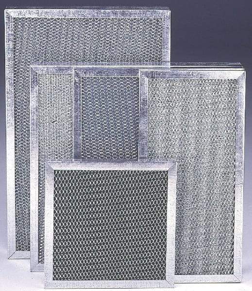 Made in USA - 10" Noml Height x 20" Noml Width x 2" Noml Depth, 76% Capture Efficiency, Permanent Air Filter - MERV 7, Aluminum Cloth & Mesh, Integrated Aluminum Frame, 300 Max FPM, 600 CFM, For Any Unit - Apex Tool & Supply