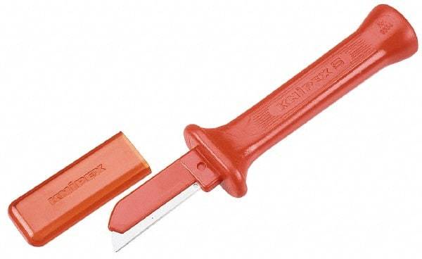 Knipex - 2" Long Blade, Fine Edge, Splicer's Knife - 7-1/8" OAL - Apex Tool & Supply