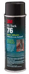 3M - 24 oz Aerosol Clear Spray Adhesive - High Tack, 160°F Heat Resistance, 28 Sq Ft Coverage, High Strength Bond, 10 min Max Bonding Time, Flammable, Series High-Tack 76 - Apex Tool & Supply