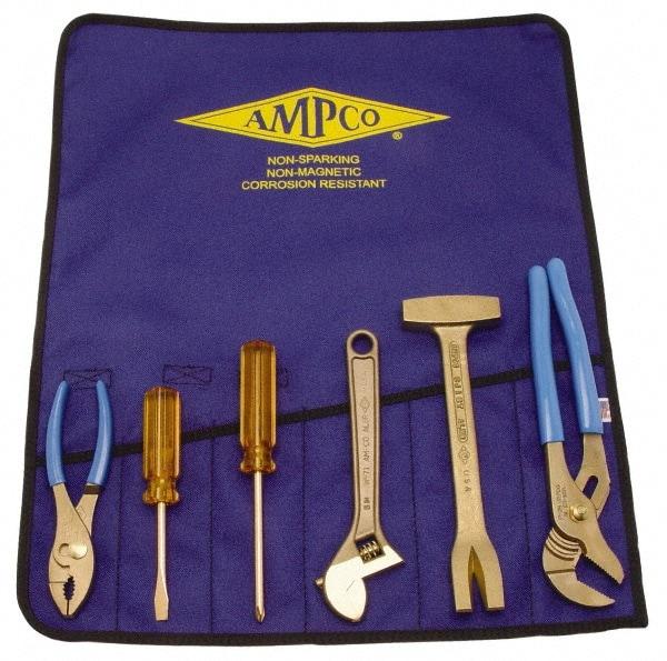 Ampco - 6 Piece Nonsparking Tool Set - Comes in Tool Roll - Apex Tool & Supply