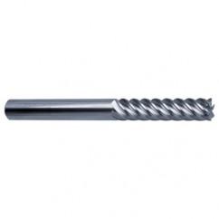 12mm Dia. - 150mm OAL - 45° Helix Bright Carbide End Mill - 6 FL - Apex Tool & Supply