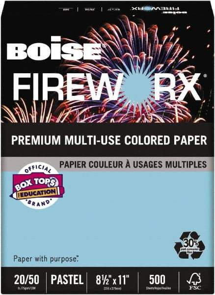 Boise - 8-1/2" x 11" Turbulent Turquoise Colored Copy Paper - Use with Laser Printers, Copiers, Plain Paper Fax Machines, Multifunction Machines - Apex Tool & Supply
