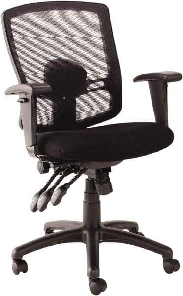 ALERA - 41-3/4" High Mid Back Chair - 30-3/4" Wide x 24-3/4" Deep, Mesh Seat, Black - Apex Tool & Supply