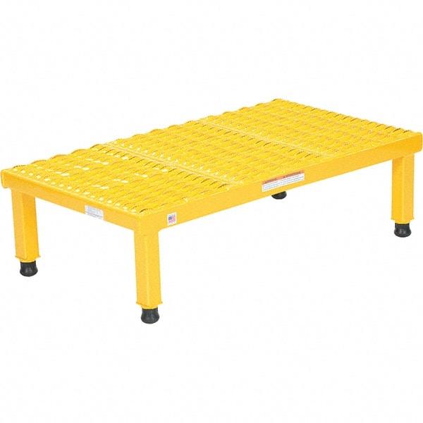 Vestil - 9" High x 19" Wide x 36" Deep, Yellow Step Stand - Steel, 500 Lb Capacity - Apex Tool & Supply