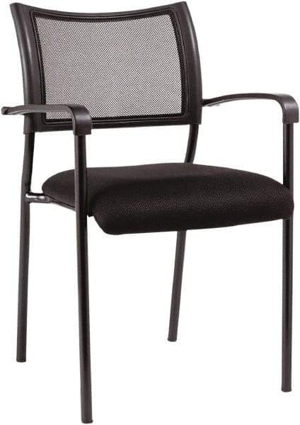 ALERA - Mesh Fabric Black Stacking Chair - Black Frame, 21-1/4" Wide x 23-5/8" Deep x 33-1/2" High - Apex Tool & Supply