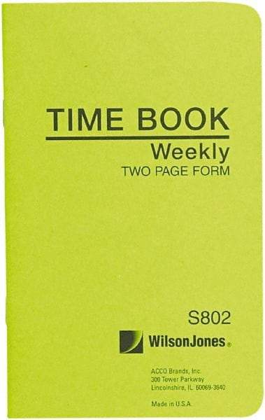 Wilson Jones - 36 Sheet, 4-1/8 x 6-3/4", Foreman\x92s Time Book - White - Apex Tool & Supply