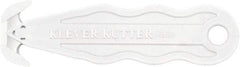 Klever Innovations - Recessed/Hook Blade Safety Cutter - 1-1/4" Carbon Steel Blade, White Nylon Handle, 1 Blade Included - Apex Tool & Supply