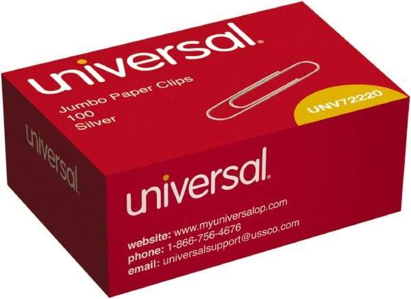 UNIVERSAL - 1-3/4" Wide Jumbo Binder Clip - Silver - Apex Tool & Supply