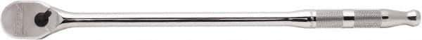 Proto - 1/2" Drive Pear Head Ratchet - Full Polish Chrome Finish, 18" OAL, 90 Gear Teeth, Long Handle, Reversible Head - Apex Tool & Supply