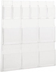 Safco - 30" Wide x 2" Deep x 34-3/4" High, 12 Compartments, Plastic Literature Display Board - Clear, 9-1/2" Compartment Width x 2" Compartment Depth x 9" Compartment Height - Apex Tool & Supply
