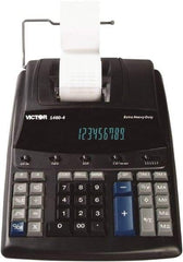 Victor - Fluorescent Printing Calculator - 8-1/2 x 12-1/4 Display Size, Black, AC Powered, 15.6" Long x 10-1/2" Wide - Apex Tool & Supply