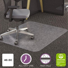 Deflect-o - 60" Long x 46" Wide, Chair Mat - Rectangular, Straight Edge Style - Apex Tool & Supply