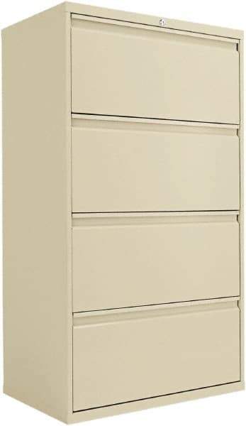 ALERA - 30" Wide x 53-1/4" High x 19-1/4" Deep, 4 Drawer Lateral File - Steel, Putty - Apex Tool & Supply