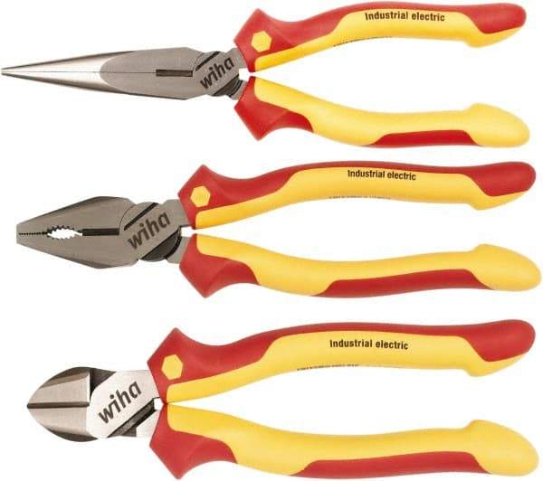 Wiha - 3 Piece Insulated Pliers & Cutters - Comes in Vinyl Pouch - Apex Tool & Supply