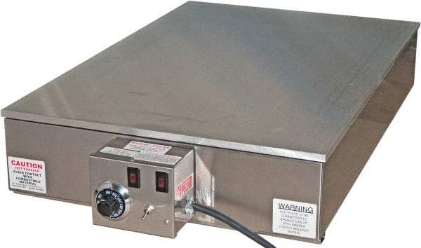 Valad Electric Heating - 24" Long x 18 Wide x 6" High, 220 Volt Hot Plate - 100 to 550°F, 1 Burner, Aluminum Plate, 2500 Watt, 11.4 Amps, 304 Stainless Steel Base - Apex Tool & Supply