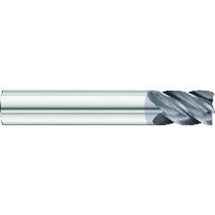 1/2 x 1/2 x 2 x 4 OAL .060 C/R 5 Flute Carbide End Mill - Round Shank-AlCrN Coated - Apex Tool & Supply