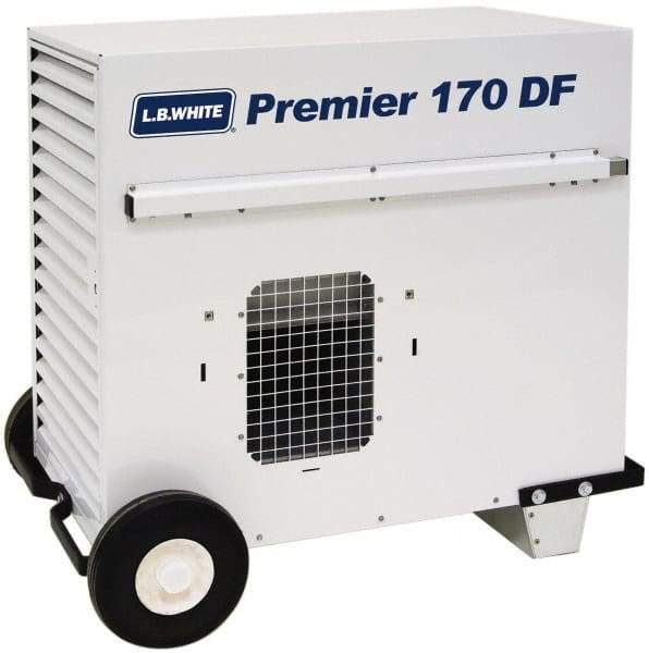 LB White - 170,000 BTU Rating, Ductable Unit Heater - 4,000 Sq Ft Max Heating Area, 100 Lb Capacity, Fuel with Natural Gas & Propane - Apex Tool & Supply