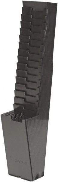 Acroprint Time Recorder - 34-1/4" High x 5" Wide 25 Pocket Adjustable Time Card Rack - Black, Use with Time Cards - Apex Tool & Supply