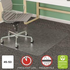 Deflect-o - 53" Long x 45" Wide, Chair Mat - Rectangular, Beveled Edge Style - Apex Tool & Supply