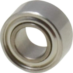 Value Collection - 3/32" Bore Diam, 3/16" OD, Double Shield Miniature Radial Ball Bearing - 3/32" Wide, 1 Row, Round Bore, 10 Lb Static Capacity, 31 Lb Dynamic Capacity - Apex Tool & Supply