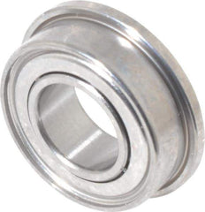 Value Collection - 3/16" Bore Diam, 3/8" OD, Double Shield Miniature Radial Ball Bearing - 1/8" Wide, With Flange, 1 Row, Round Bore, 56 Lb Static Capacity, 160 Lb Dynamic Capacity - Apex Tool & Supply