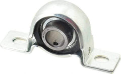 Value Collection - 5/8" ID, 3.8437" OAL x 2" OAH Pillow Block - 1,060 Lb Static Cap, 2,110 Lb Dyn Cap, 2.9843" Btw Mnt Hole Ctrs, 1" Base-to-Ctr Ht, Stamped Steel Rubber Mount - Apex Tool & Supply