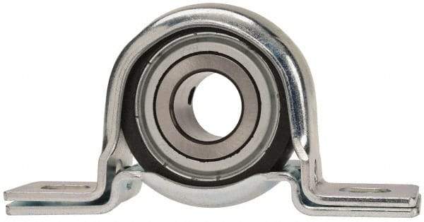 Value Collection - 3/4" ID, 4-1/4" OAL x 2-7/32" OAH Pillow Block - 1,650 Lb Static Cap, 2,830 Lb Dyn Cap, 3.3906" Btw Mnt Hole Ctrs, 1-1/8" Base-to-Ctr Ht, Stamped Steel Rubber Mount - Apex Tool & Supply