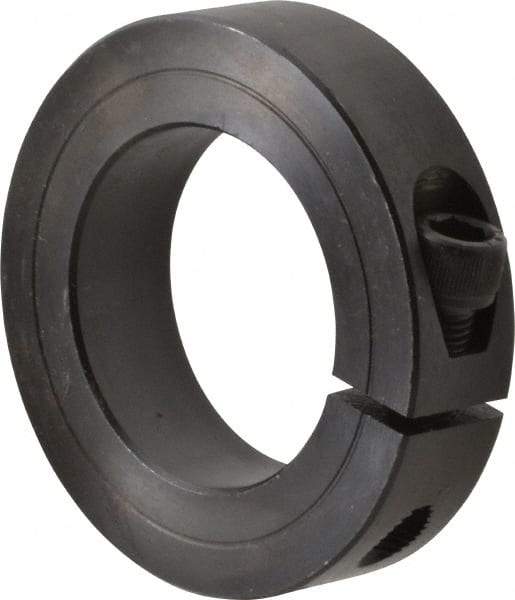 Climax Metal Products - 1-11/16" Bore, Steel, One Piece One Piece Split Shaft Collar - 2-3/4" Outside Diam, 11/16" Wide - Apex Tool & Supply
