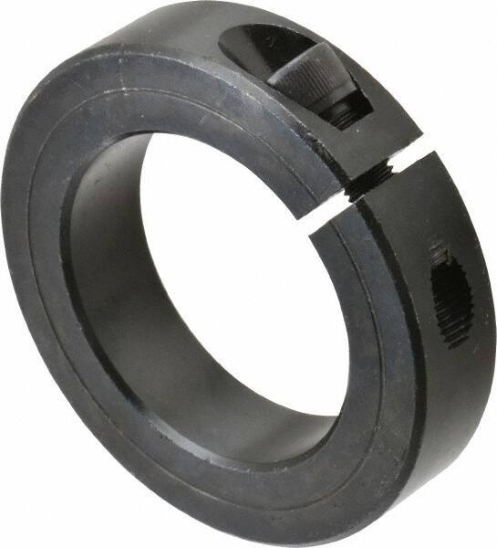 Climax Metal Products - 1-15/16" Bore, Steel, One Piece Clamp Collar - 3" Outside Diam, 11/16" Wide - Apex Tool & Supply