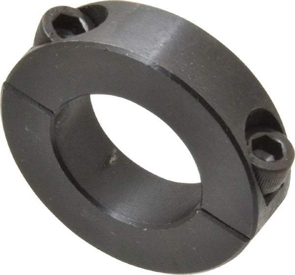 Climax Metal Products - 1-1/16" Bore, Steel, Two Piece Two Piece Split Shaft Collar - 1-7/8" Outside Diam, 1/2" Wide - Apex Tool & Supply