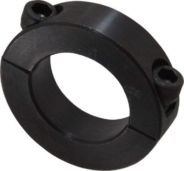 Climax Metal Products - 1-1/8" Bore, Steel, Two Piece Shaft Collar - 1-7/8" Outside Diam, 1/2" Wide - Apex Tool & Supply