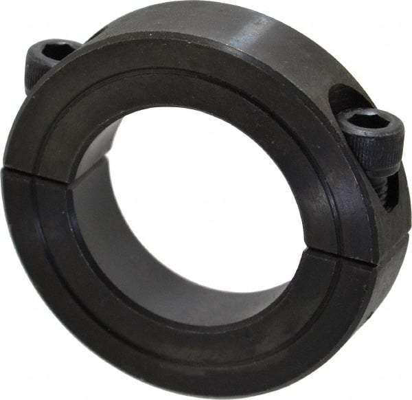 Climax Metal Products - 1-1/4" Bore, Steel, Two Piece Shaft Collar - 2-1/16" Outside Diam, 1/2" Wide - Apex Tool & Supply