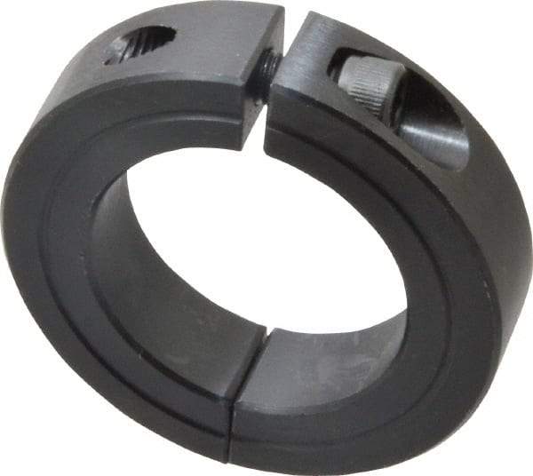 Climax Metal Products - 1-1/2" Bore, Steel, Two Piece Shaft Collar - 2-3/8" Outside Diam, 9/16" Wide - Apex Tool & Supply