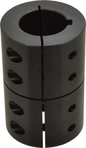 Climax Metal Products - 1-1/4" Inside x 2-1/4" Outside Diam, Rigid Coupling with Keyway - 3-3/8" Long x 1/4" Keyway Width - Apex Tool & Supply