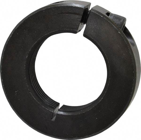 Climax Metal Products - 1-1/4-12 Thread, Steel, One Piece Threaded Shaft Collar - 2-1/16" Outside Diam, 1/2" Wide - Apex Tool & Supply