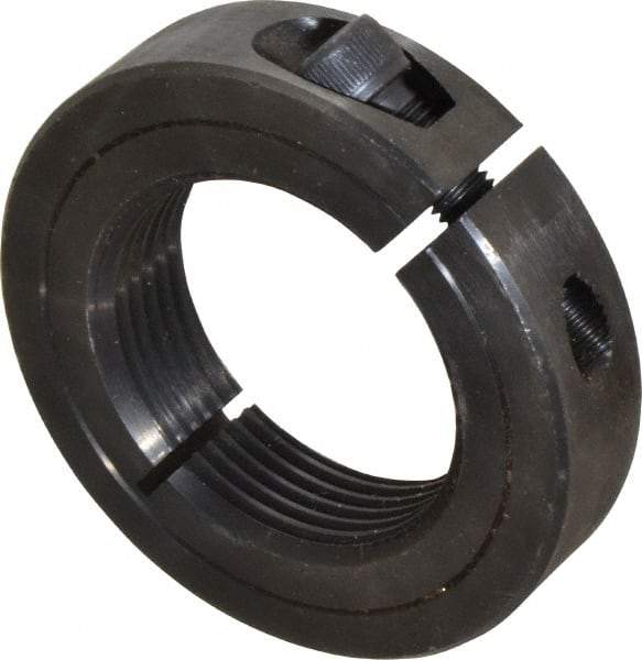 Climax Metal Products - 1-1/2-12 Thread, Steel, One Piece Threaded Shaft Collar - 2-3/8" Outside Diam, 9/16" Wide - Apex Tool & Supply
