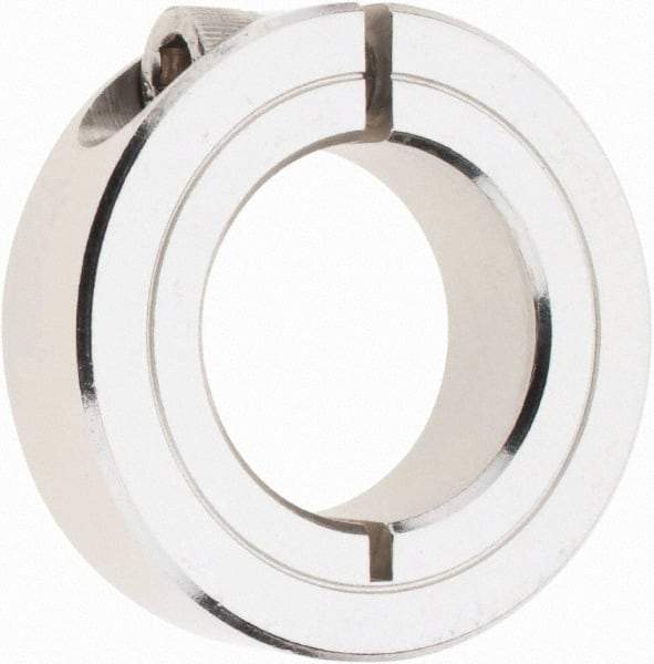 Climax Metal Products - 1" Bore, Stainless Steel, One Piece Clamp Collar - 1-3/4" Outside Diam, 1/2" Wide - Apex Tool & Supply