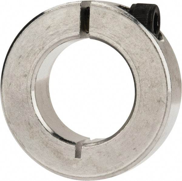 Climax Metal Products - 1" Bore, Aluminum, One Piece Clamp Collar - 1-3/4" Outside Diam, 1/2" Wide - Apex Tool & Supply