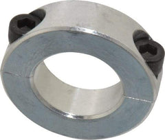 Climax Metal Products - 1" Bore, Aluminum, Two Piece Shaft Collar - 1-3/4" Outside Diam, 1/2" Wide - Apex Tool & Supply